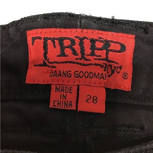 Tripp NYC Denim Daang Goodman Denim Plus Black Distressed Denim Jeans Size 28 - Picture 13 of 13
